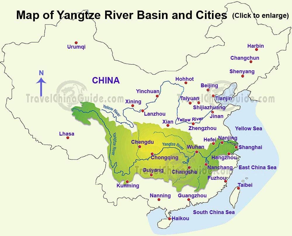 Lachin kat jeyografik yangtze larivyè lefrat la
